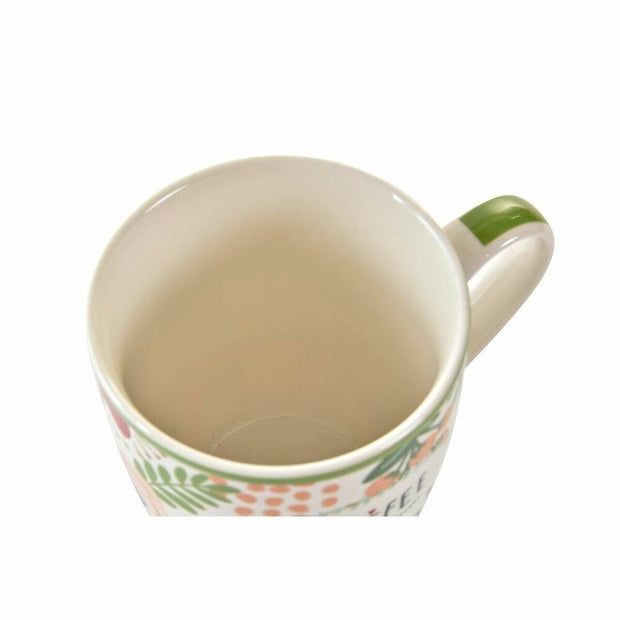 Henkelbecher DKD Home Decor Porzellan Bunt Shabby Chic (340 ml) (4 Stück)