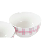 Schüssel DKD Home Decor Porzellan Rosa Weiß Bone China Porzellan (13 x 13 x 7 cm) (4 Stück)