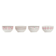 Schüssel DKD Home Decor Porzellan Rosa Weiß Bone China Porzellan (13 x 13 x 7 cm) (4 Stück)
