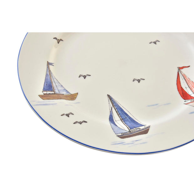 Flad plade DKD Home Decor Yachten Porzellan (27 x 27 x 2 cm)