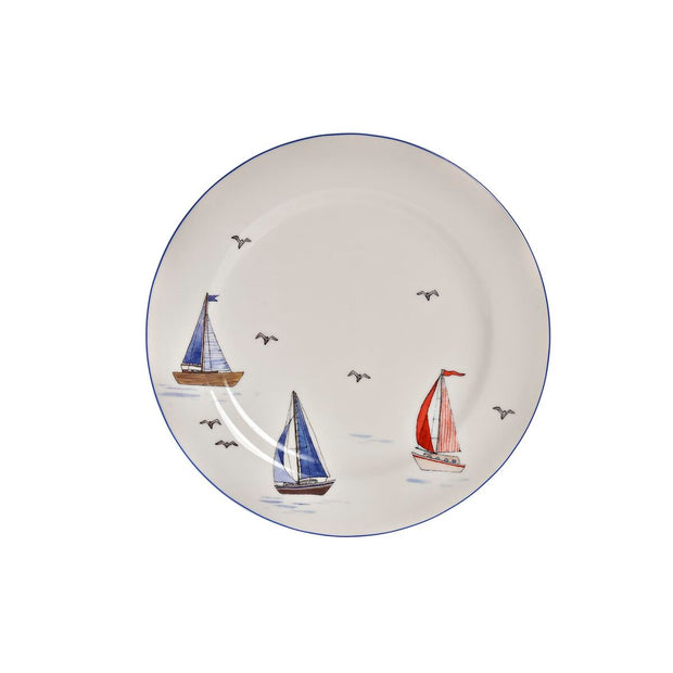Flad plade DKD Home Decor Yachten Porzellan (27 x 27 x 2 cm)