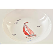 Suppenteller DKD Home Decor Yachten Porzellan (21,5 x 21,5 x 3,5 cm) (2 Stück)