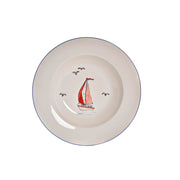 Suppenteller DKD Home Decor Yachten Porzellan (21,5 x 21,5 x 3,5 cm) (2 Stück)