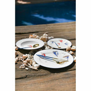 Flad plade DKD Home Decor Yachten Porzellan (19 x 19 x 2 cm)