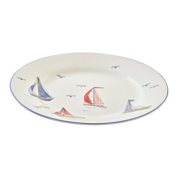 Flad plade DKD Home Decor Yachten Porzellan (19 x 19 x 2 cm)