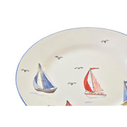Flad plade DKD Home Decor Yachten Porzellan (19 x 19 x 2 cm)