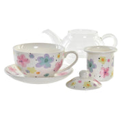 Teekanne DKD Home Decor Blomster Kristall Porzellan Bunt (250 ml) (4 Stück)