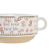 Schüssel DKD Home Decor Rosa Weiß Bone China Porzellan (16 x 12 x 6,5 cm) (3 Stück)