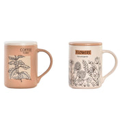 Teetasse DKD Home Decor Beige Hellbraun Bone China Porzellan (420 ml) (2 Stück)