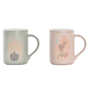 Teetasse DKD Home Decor Beige Minze Bone China Porzellan (420 ml) (2 Stück)