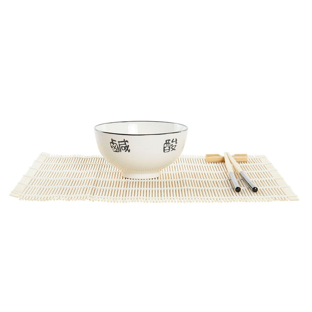 Sushi-Set DKD Home Decor Weiß Bambus Steingut (14,5 x 14,5 x 31 cm)