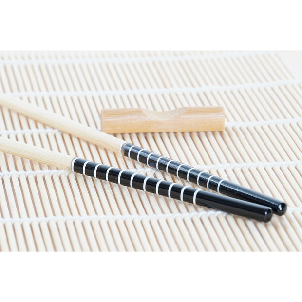 Sushi-Set DKD Home Decor Schwarz Weiß Bambus Steingut (14,5 x 14,5 x 31 cm)