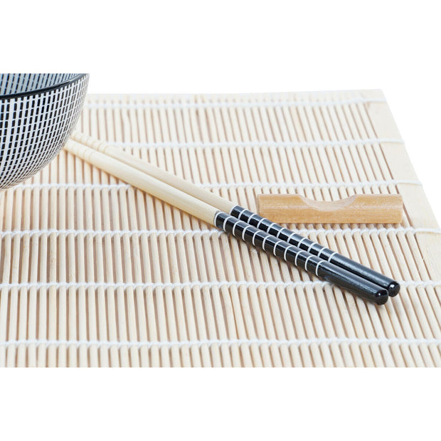 Sushi-Set DKD Home Decor Schwarz Bambus Steingut (14,5 x 14,5 x 31 cm)