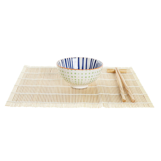 Sushi-Set DKD Home Decor Blau Weiß Bambus Steingut (14,5 x 14,5 x 31 cm)