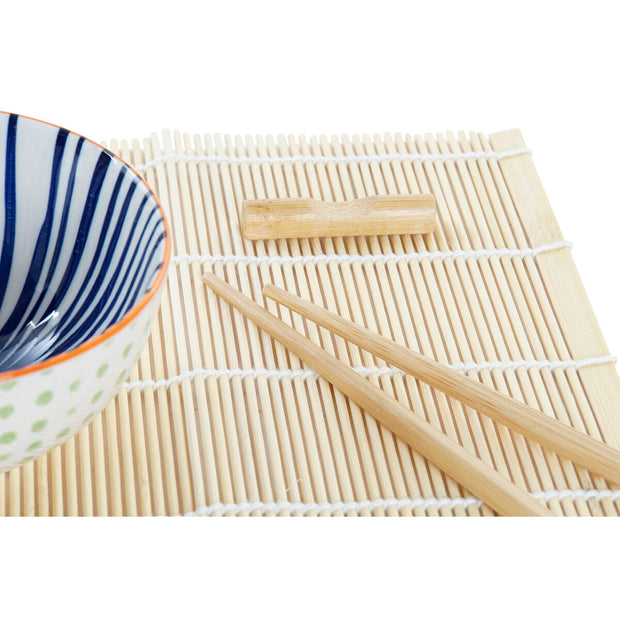 Sushi-Set DKD Home Decor Blau Weiß Bambus Steingut (14,5 x 14,5 x 31 cm)