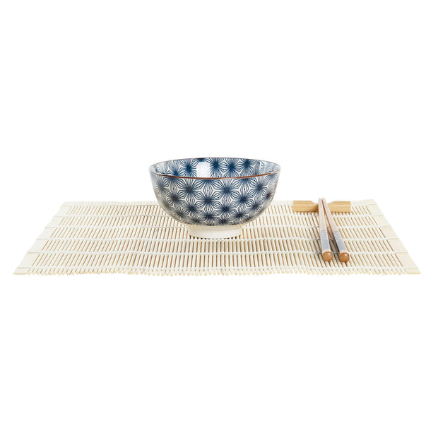 Sushi-Set DKD Home Decor Blau Bambus Steingut (14,5 x 14,5 x 31 cm)