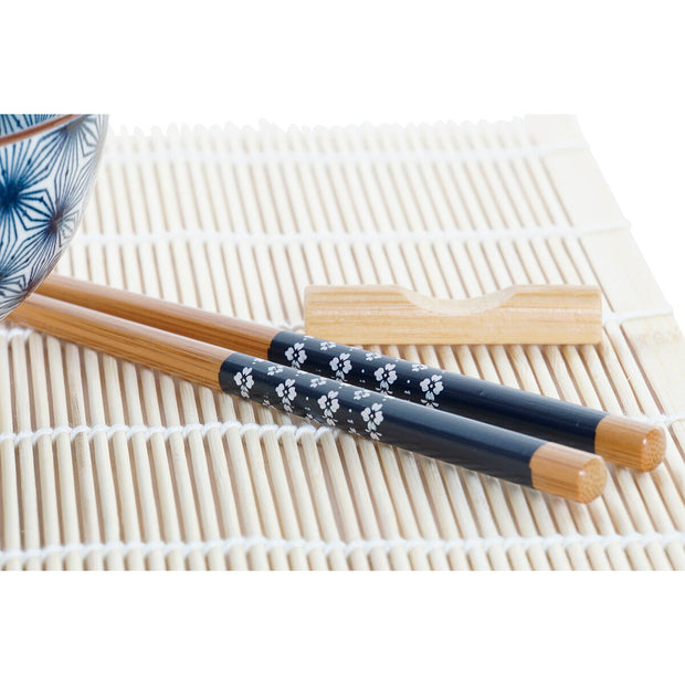 Sushi-Set DKD Home Decor Blau Bambus Steingut (14,5 x 14,5 x 31 cm)