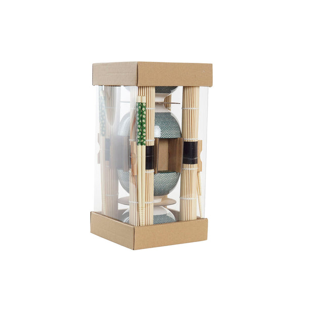 Sushi-Set DKD Home Decor grün Bambus Steingut (14,5 x 14,5 x 31 cm)