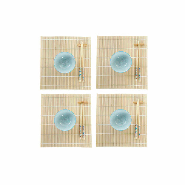 Sushi-Set DKD Home Decor Blau Weiß Bambus Steingut (14,5 x 14,5 x 31 cm)