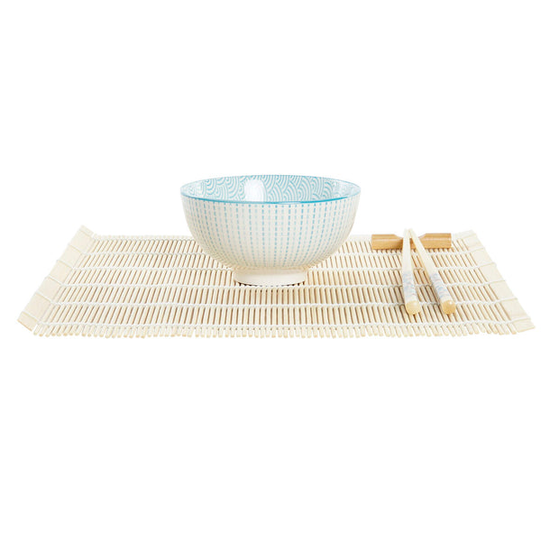 Sushi-Set DKD Home Decor Blau Weiß Bambus Steingut (14,5 x 14,5 x 31 cm)