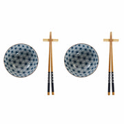 Sushi-Set DKD Home Decor Blau Bambus Steingut (30 x 21 x 7 cm)