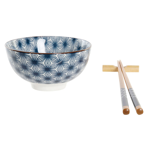 Sushi-Set DKD Home Decor Blau Bambus Steingut (30 x 21 x 7 cm)