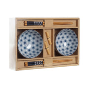 Sushi-Set DKD Home Decor Blau Bambus Steingut (30 x 21 x 7 cm)