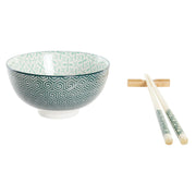 Sushi-Set DKD Home Decor Weiß grün Bambus Steingut (30 x 21 x 7 cm)
