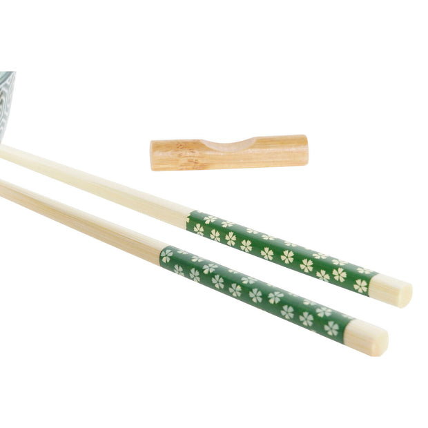 Sushi-Set DKD Home Decor Weiß grün Bambus Steingut (30 x 21 x 7 cm)