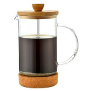 Kolben-Kaffeemaschine DKD Home Decor natürlich Durchsichtig Bambus Borosilikatglas (16 x 9 x 18,5 cm) (350 ml)