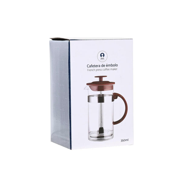 Kolben-Kaffeemaschine DKD Home Decor Braun Durchsichtig Edelstahl Borosilikatglas (16 x 9 x 18,5 cm) (350 ml)