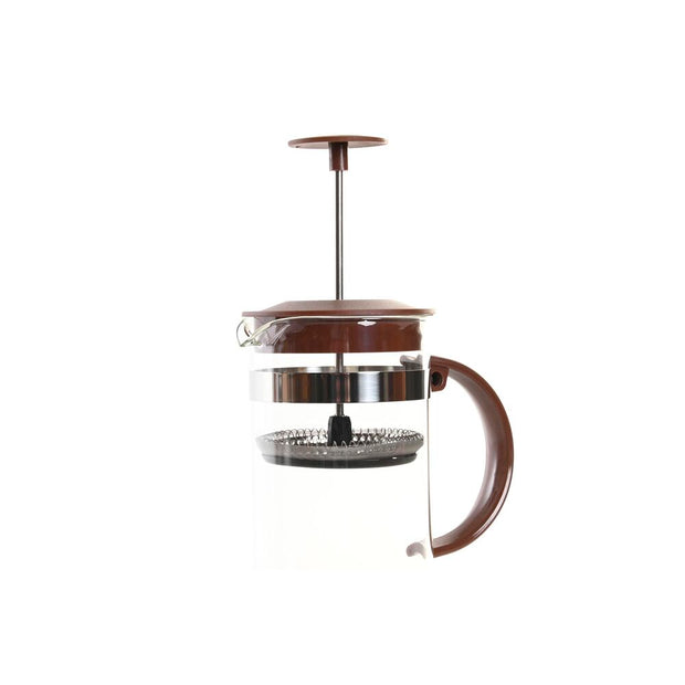 Kolben-Kaffeemaschine DKD Home Decor Braun Durchsichtig Edelstahl Borosilikatglas (16 x 9 x 18,5 cm) (600 ml)