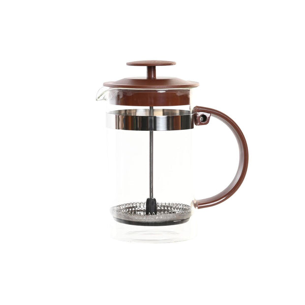 Kolben-Kaffeemaschine DKD Home Decor Braun Durchsichtig Edelstahl Borosilikatglas (16 x 9 x 18,5 cm) (600 ml)