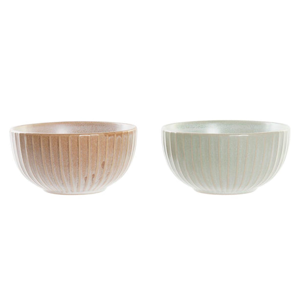Schüssel DKD Home Decor Steingut (13,4 x 13,4 x 7 cm) (2 Stück)