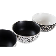 Schüssel DKD Home Decor aus Keramik Schwarz Weiß Kolonial (13 x 13 x 7 cm) (3 Stück)