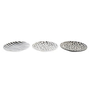 Flad plade DKD Home Decor Schwarz Weiß Steingut (20 x 20 x 2 cm) (3 Stück)