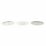 Flad plade DKD Home Decor Schmetterlinge Porzellan (20,5 x 20,5 x 2 cm) (3 Stück)