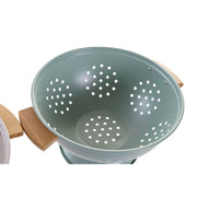 Nudelabtropfsieb DKD Home Decor Edelstahl Bambus (30 x 24,5 x 14 cm) (2 Stück)