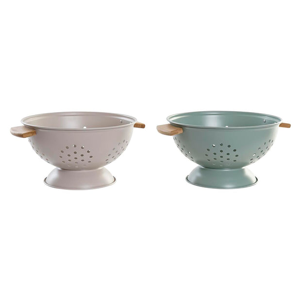 Nudelabtropfsieb DKD Home Decor Edelstahl Bambus (30 x 24,5 x 14 cm) (2 Stück)