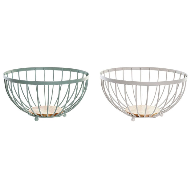 Obstschale DKD Home Decor Metall Kiefer (25 x 25 x 13 cm) (2 Stück)
