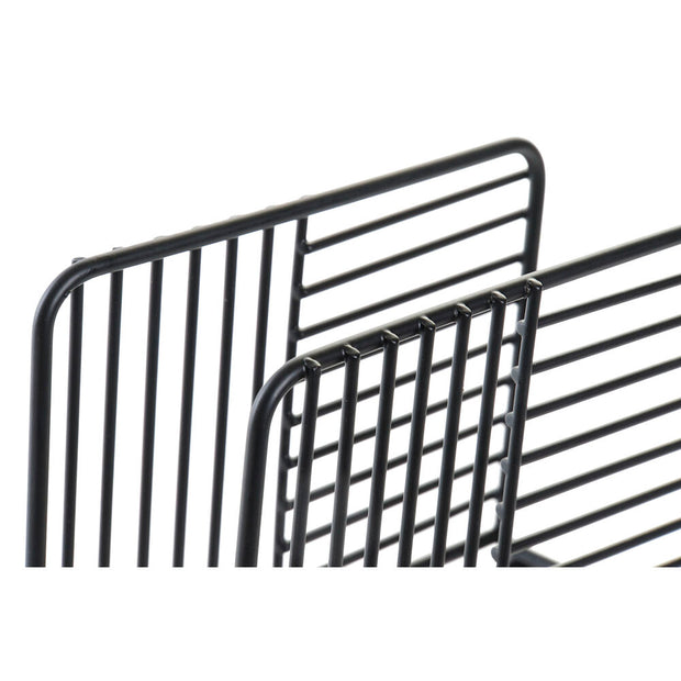 Serviettenring DKD Home Decor Raster Schwarz Metall (15,5 x 6,5 x 11,5 cm)