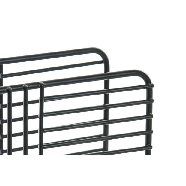 Serviettenring DKD Home Decor Raster Schwarz Metall (15,5 x 6,5 x 11,5 cm)