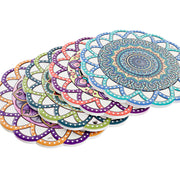 Untersetzer DKD Home Decor Kork Mandala Dolomite (20 x 20 x 1 cm) (4 Stück)