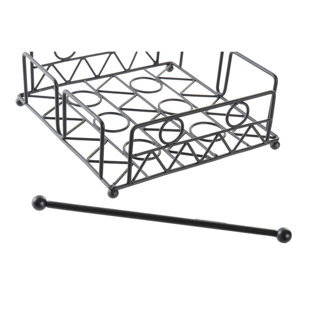 Serviettenring DKD Home Decor Geometrisch Schwarz Metall (18 x 18 x 7 cm)