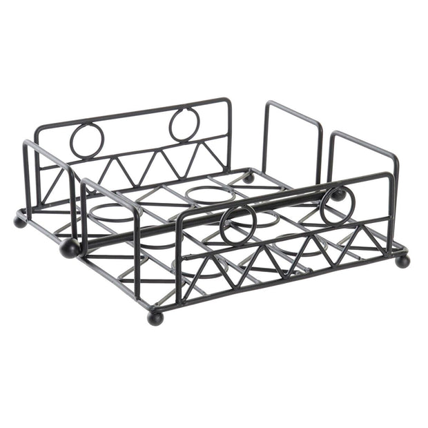 Serviettenring DKD Home Decor Geometrisch Schwarz Metall (18 x 18 x 7 cm)