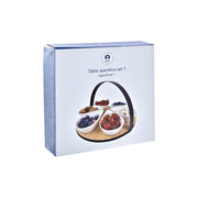 Satz für Appetithäppchen DKD Home Decor Metall Bambus Steingut Loft (7 Stücke) (25 x 25 x 14 cm)