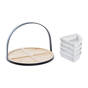 Satz für Appetithäppchen DKD Home Decor Metall Bambus Steingut Loft (21,5 x 21,5 x 14 cm) (5 Stücke)