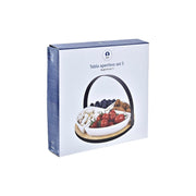 Satz für Appetithäppchen DKD Home Decor Metall Bambus Steingut Loft (21,5 x 21,5 x 14 cm) (5 Stücke)
