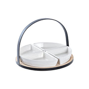 Satz für Appetithäppchen DKD Home Decor Metall Bambus Steingut Loft (21,5 x 21,5 x 14 cm) (5 Stücke)