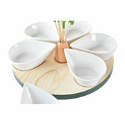 Satz für Appetithäppchen DKD Home Decor Bambus Steingut Tropical (15 Stücke) (23,5 x 23,5 x 1,5 cm)